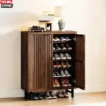 6 Tier Wooden Shoe Cabinet Adjustable Shelves